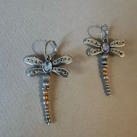 Dragonfly hoop Earrings A1512 - Picture 2 of 2